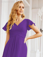 Numbersea Formal Prom Gowns for Mother of The Bride Cap Sleeves Bridesmaid Dress 28047-numbersea