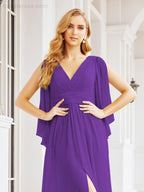 Numbersea Bridesmaid Dresses with Split for Wedding Party Flutter Sleeves 28045-numbersea