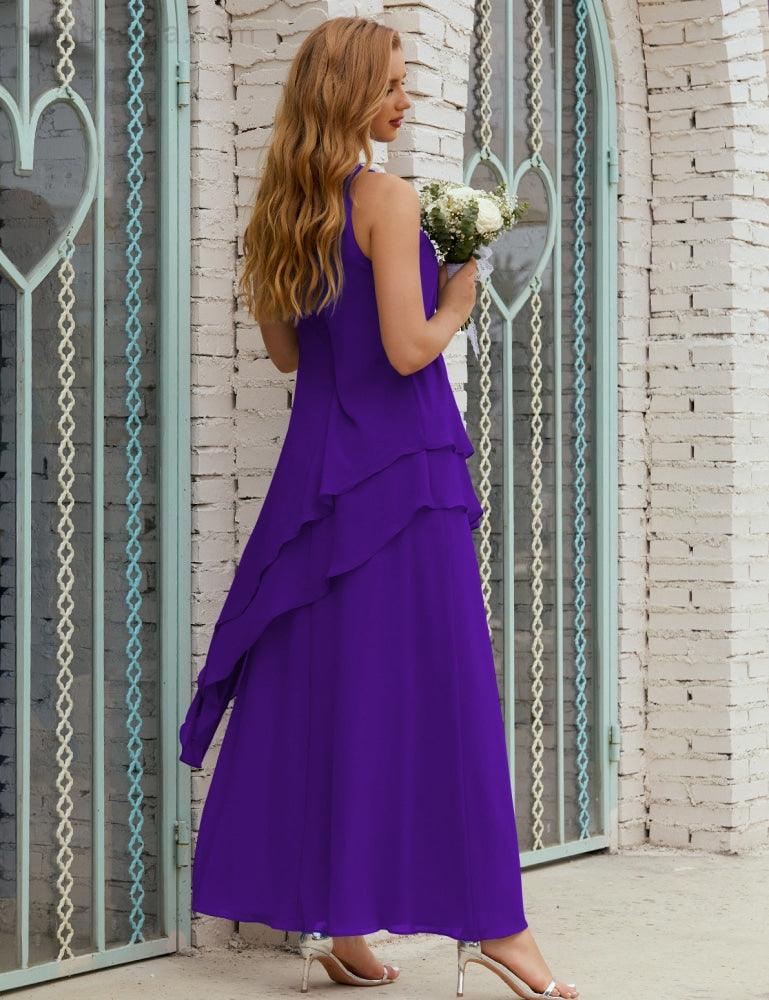 Chiffon Long Plus Size Mother Of Bride Dresses Formal Bridesmaid Prom Gown 28019