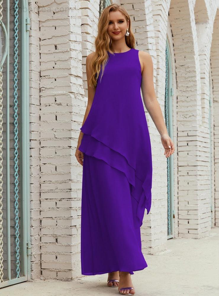 Chiffon Long Plus Size Mother Of Bride Dresses Formal Bridesmaid Prom Gown 28019