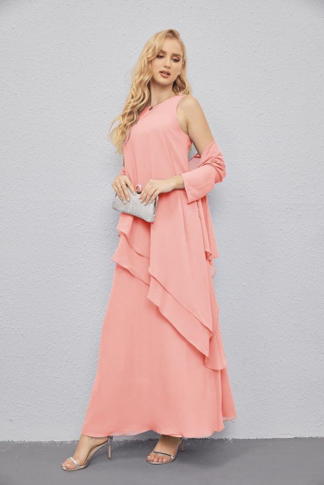 Mother of Bride Dresses with Open Front Lightweight Cardigan Formal Prom Gown 28081-numbersea