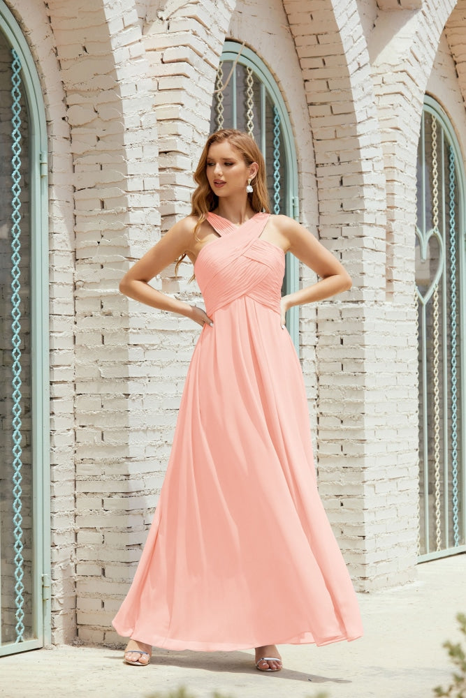 Halter Bridesmaid Dresses Formal Cocktail Prom Gown 28015-numbersea