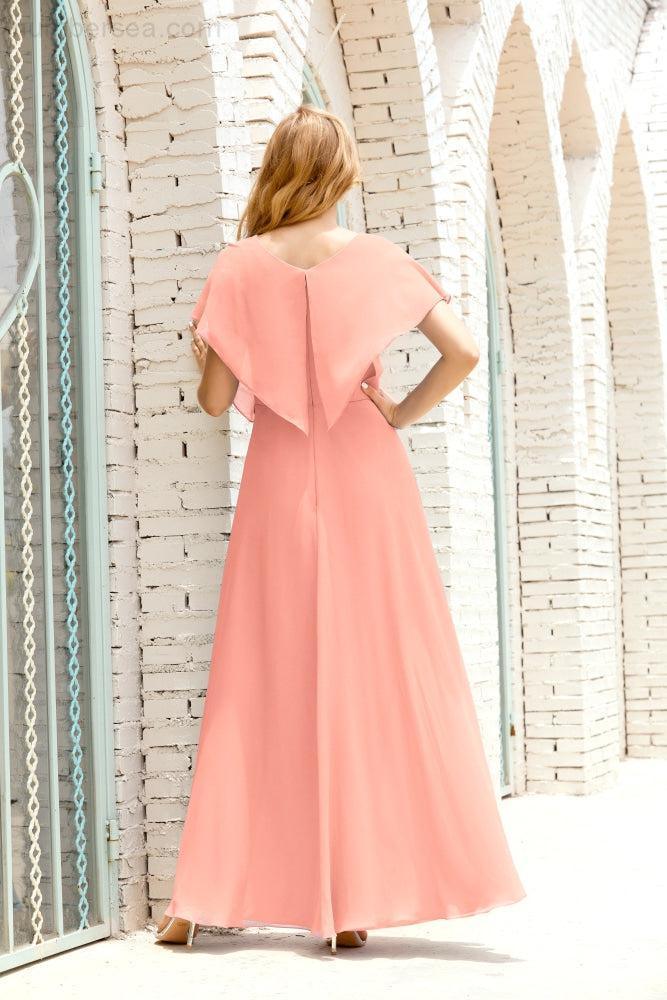 Numbersea Mother Of The Bride Dresses Plus Size V-Neck Floor Length Formal Prom Dress For Wedding