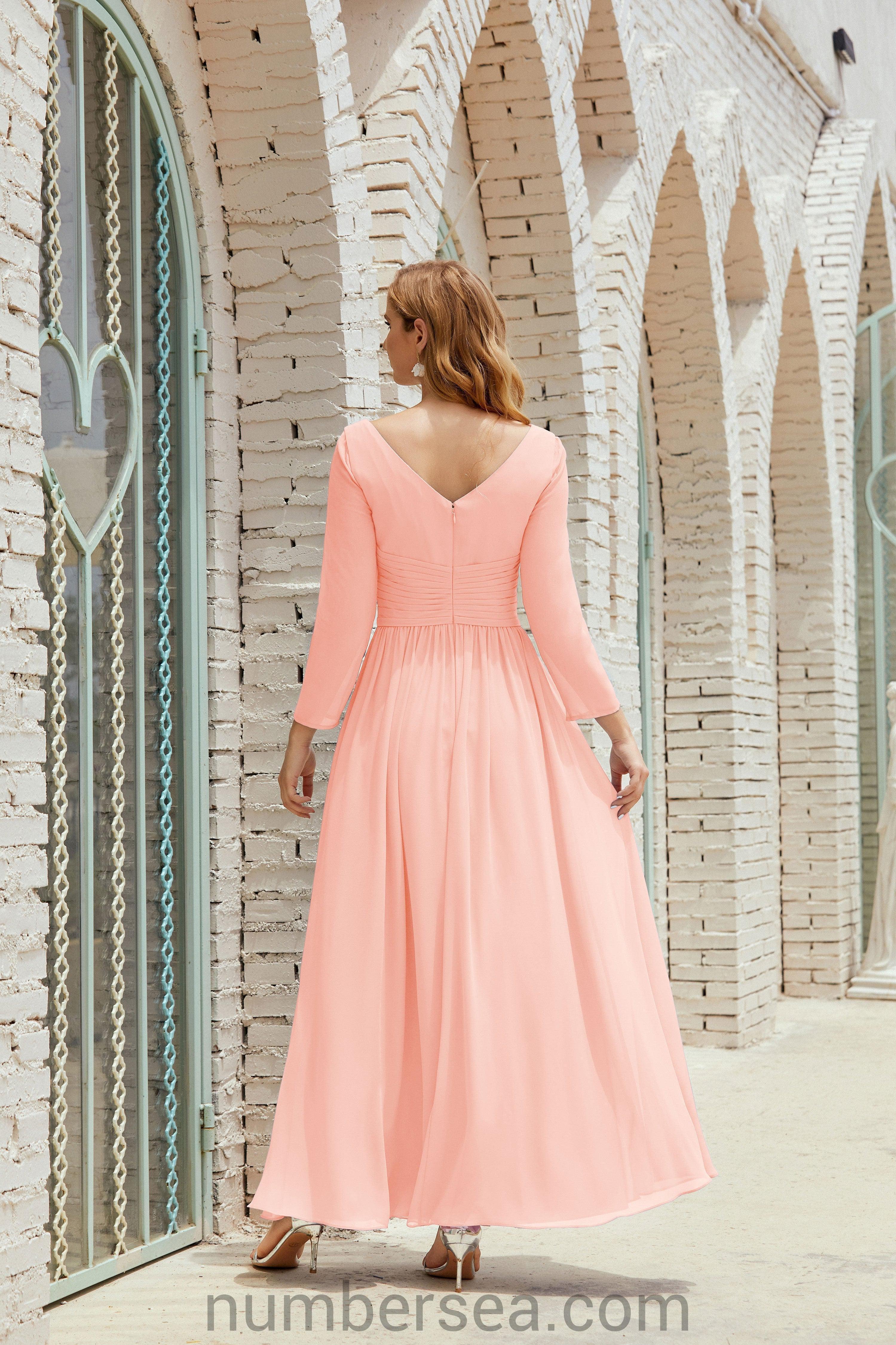 Numbersea Bridesmaid Dress Chiffon Formal Party Dress Evening Dress 28016-numbersea