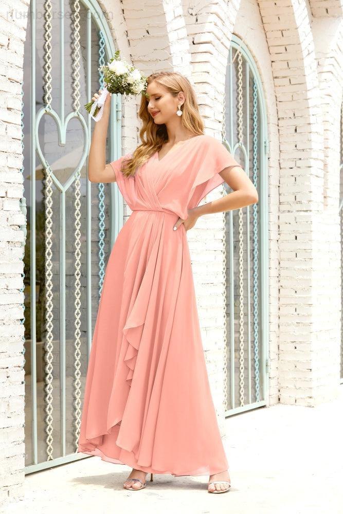 Numbersea Mother Of The Bride Dresses Plus Size V-Neck Floor Length Formal Prom Dress For Wedding