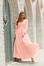 Numbersea Bridesmaid Dress Chiffon Formal Party Dress Evening Dress 28016-numbersea