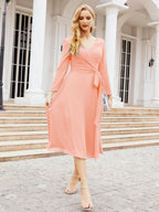 Bridesmaid Dress V-Back Waist Belt Mother of the Bride Wedding Guest 28031-numbersea