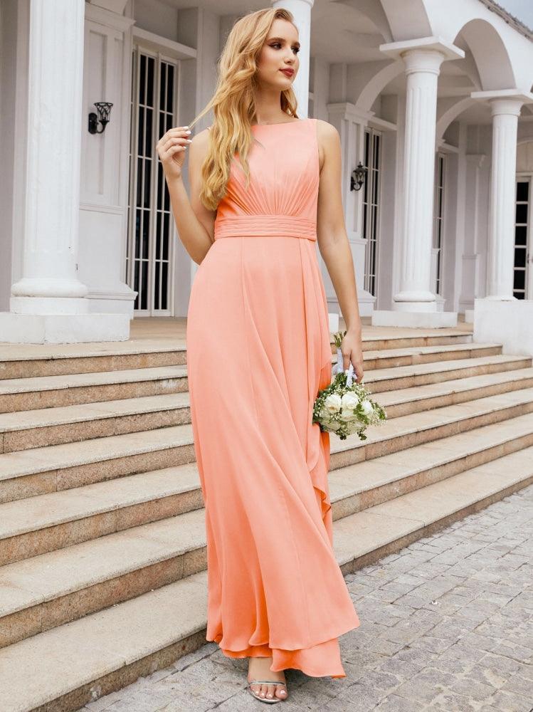 Numbersea Bridesmaid Dresses for Wedding Ruffles Long Formal Prom Gowns 28039-numbersea