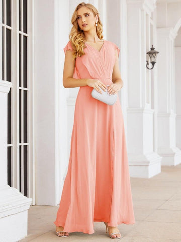 Numbersea Bridesmaid Dresses Cape Formal Prom Dress Open Back Gowns for Mother of The Bride 28058-numbersea