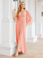 Numbersea Bridesmaid Dresses with Split for Wedding Party Flutter Sleeves 28045-numbersea