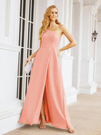 Numbersea Women's One Shoulder Formal Prom Gowns for Mother of The Bride Side Slit Bridesmaid Dresses 28052-numbersea