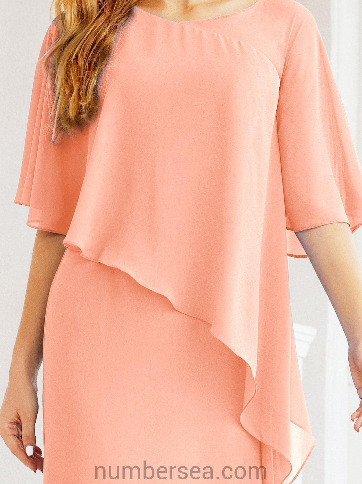 Numbersea Formal Party Gown Dress Long Chiffon Mother Of The Bride Dresses With Ruffle Cape 28026