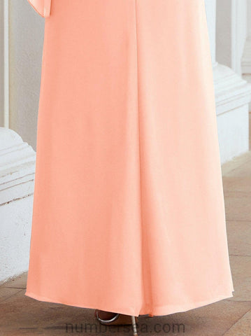 Numbersea Formal Party Gown Dress Long Chiffon Mother Of The Bride Dresses With Ruffle Cape 28026