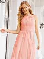 Keyhole Bridesmaid Dresses Sleeveless Formal Evening Party Prom Gowns 28043-numbersea