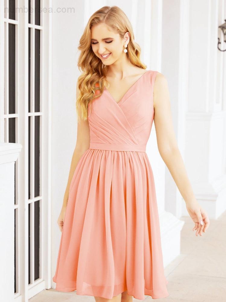 Numbersea Homecoming Dresses Knee Length Skirt V Back 28062