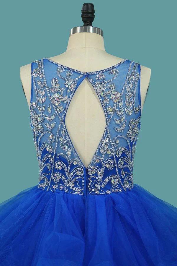 Vestidos de quinceañera de tul con escote en V y corte A