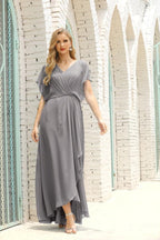 Numbersea Mother Of The Bride Dresses Plus Size V-Neck Floor Length Formal Prom Dress For Wedding