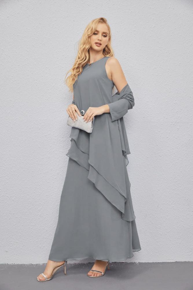 Mother of Bride Dresses with Open Front Lightweight Cardigan Formal Prom Gown 28081-numbersea