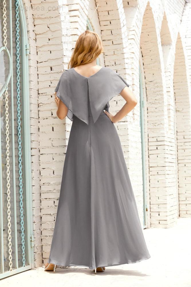 Numbersea Mother Of The Bride Dresses Plus Size V-Neck Floor Length Formal Prom Dress For Wedding