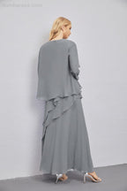 Mother of Bride Dresses with Open Front Lightweight Cardigan Formal Prom Gown 28081-numbersea