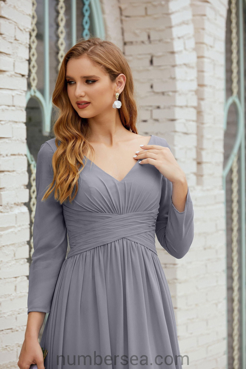Numbersea Bridesmaid Dress Chiffon Formal Party Dress Evening Dress 28016-numbersea