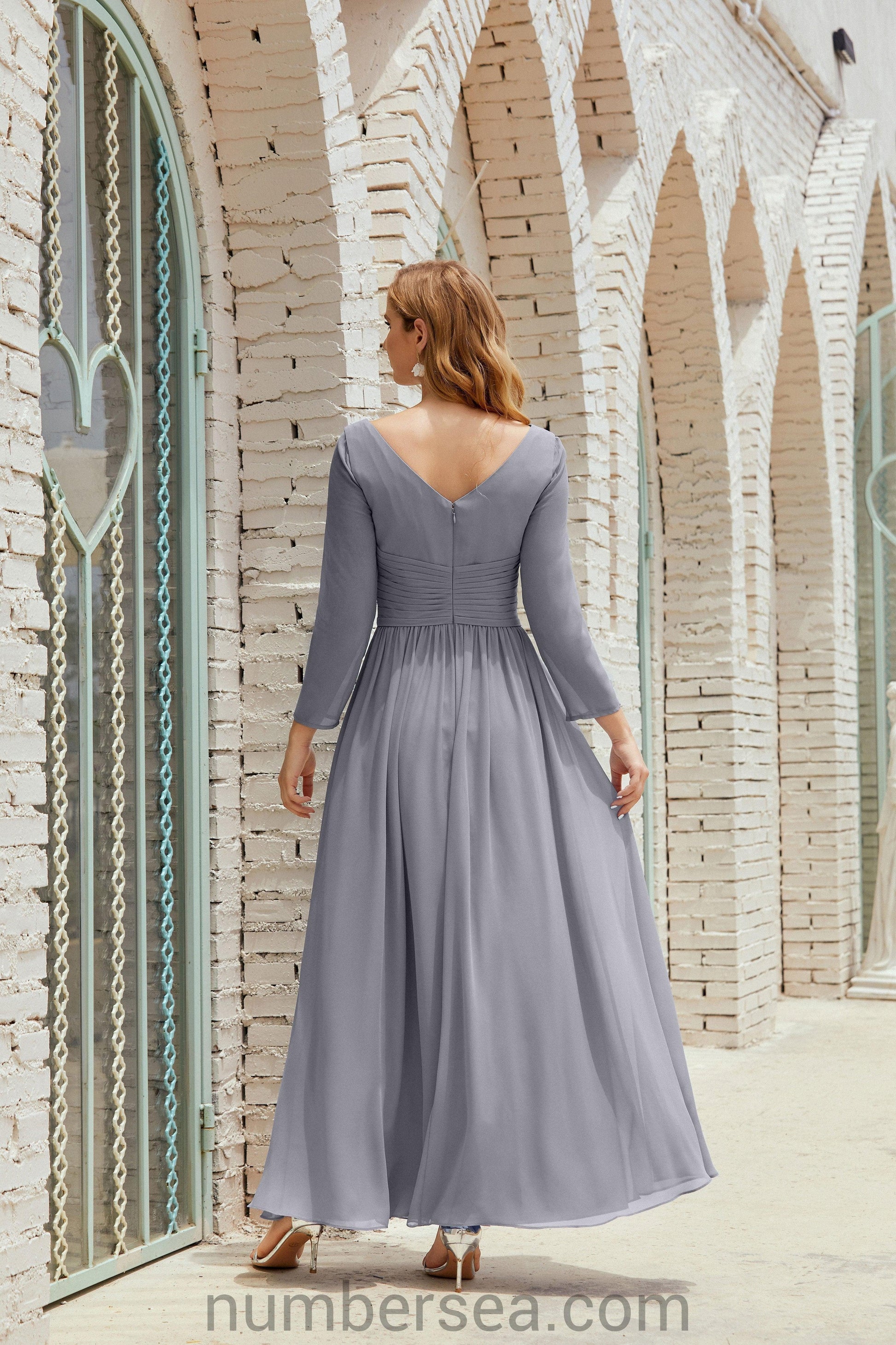 Numbersea Bridesmaid Dress Chiffon Formal Party Dress Evening Dress 28016-numbersea
