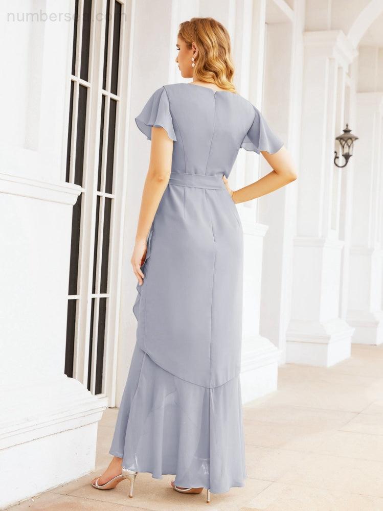 Numbersea Ruffled Bridesmaid Dresses Mermaid Formal Violin Evening Party Prom Gowns 28042-numbersea