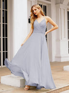Numbersea Halter Chiffon Bridesmaid Dresses Wedding Appare Sleeveless Formal Prom Dress with Ruffled Back 28035-numbersea