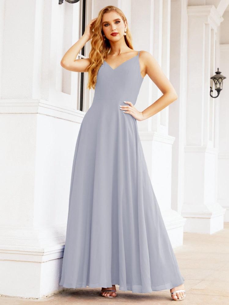 Numbersea Spaghetti Strap Bridesmaid Dresses V Neck Butterfly Back Fromal Evening Party Prom Gown 28036-numbersea