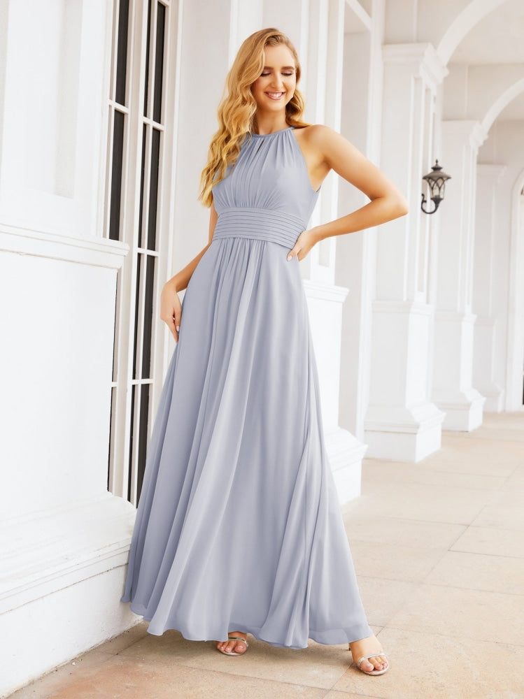 Keyhole Bridesmaid Dresses Sleeveless Formal Evening Party Prom Gowns 28043-numbersea