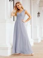 Formal Prom Gown Elegant V-Neck Sleeveless Bridesmaid Dresses for Wedding Party 28037-numbersea