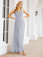 Numbersea Spaghetti Strap Bridesmaid Dresses V-Neck Long A-Line Formal Prom Gowns 28063-numbersea