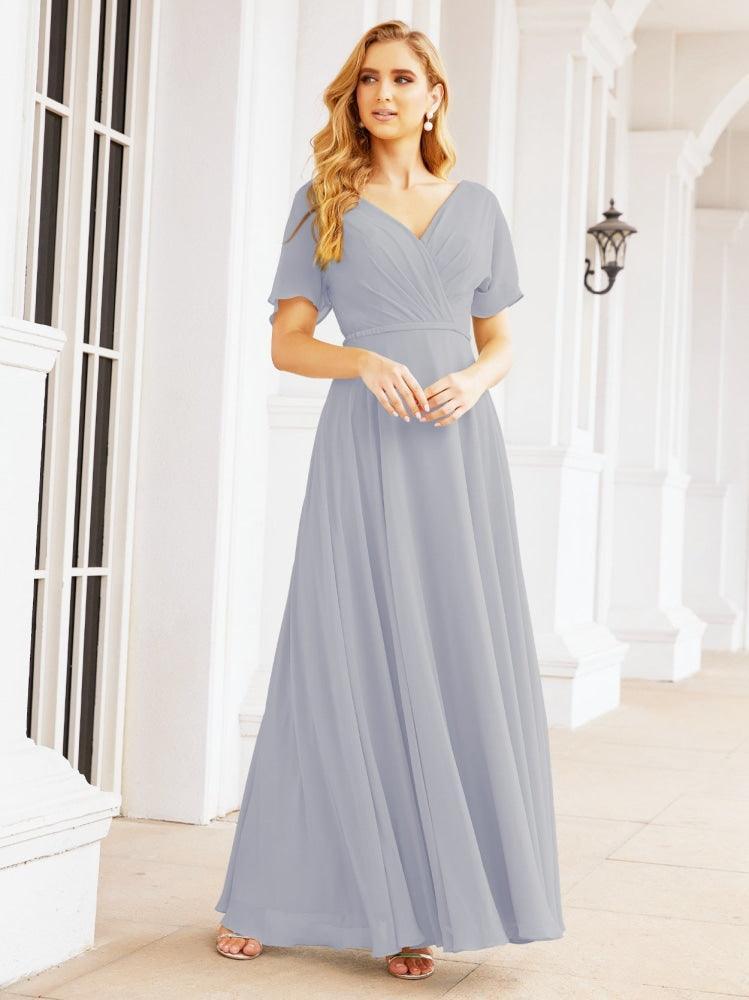 Numbersea Formal Prom Gowns for Mother of The Bride Short Sleeves Bridesmaid Dress 28049-numbersea