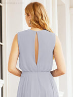 Numbersea Sleeveless Long Bridesmaid Dress A line Formal Evening Prom Gown 28025-numbersea