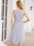 Numbersea Chiffon Mother Of The Bride Dresses Prom Dress For Wedding Guest Casual Pleated 28065