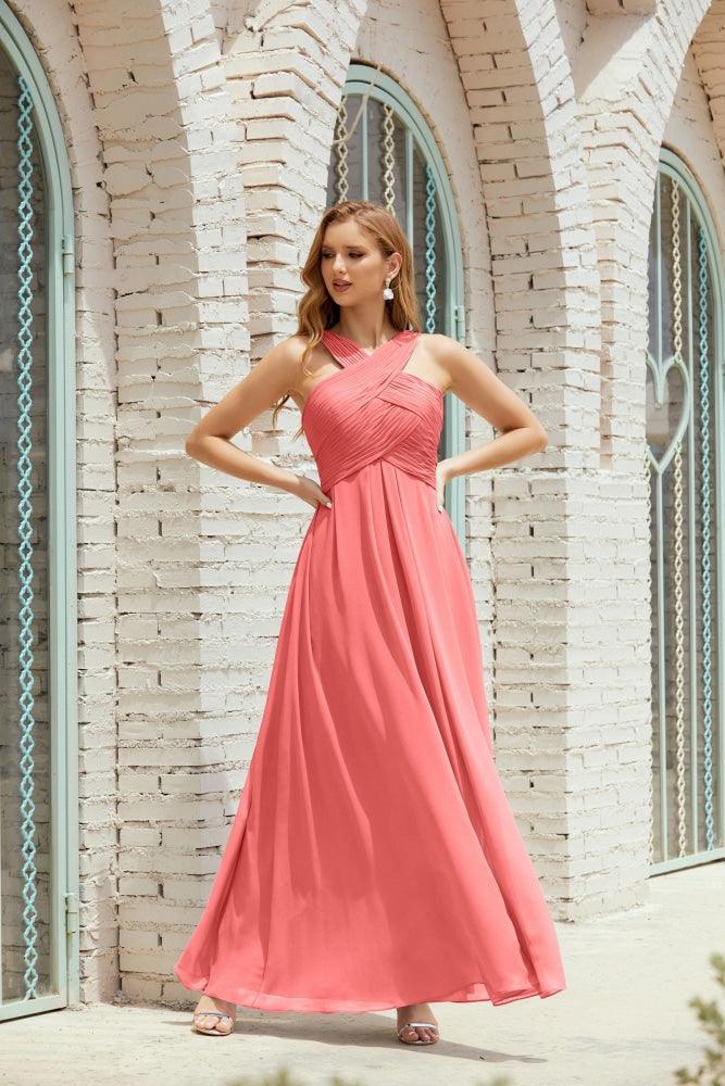 Halter Bridesmaid Dresses Formal Cocktail Prom Gown 28015-numbersea