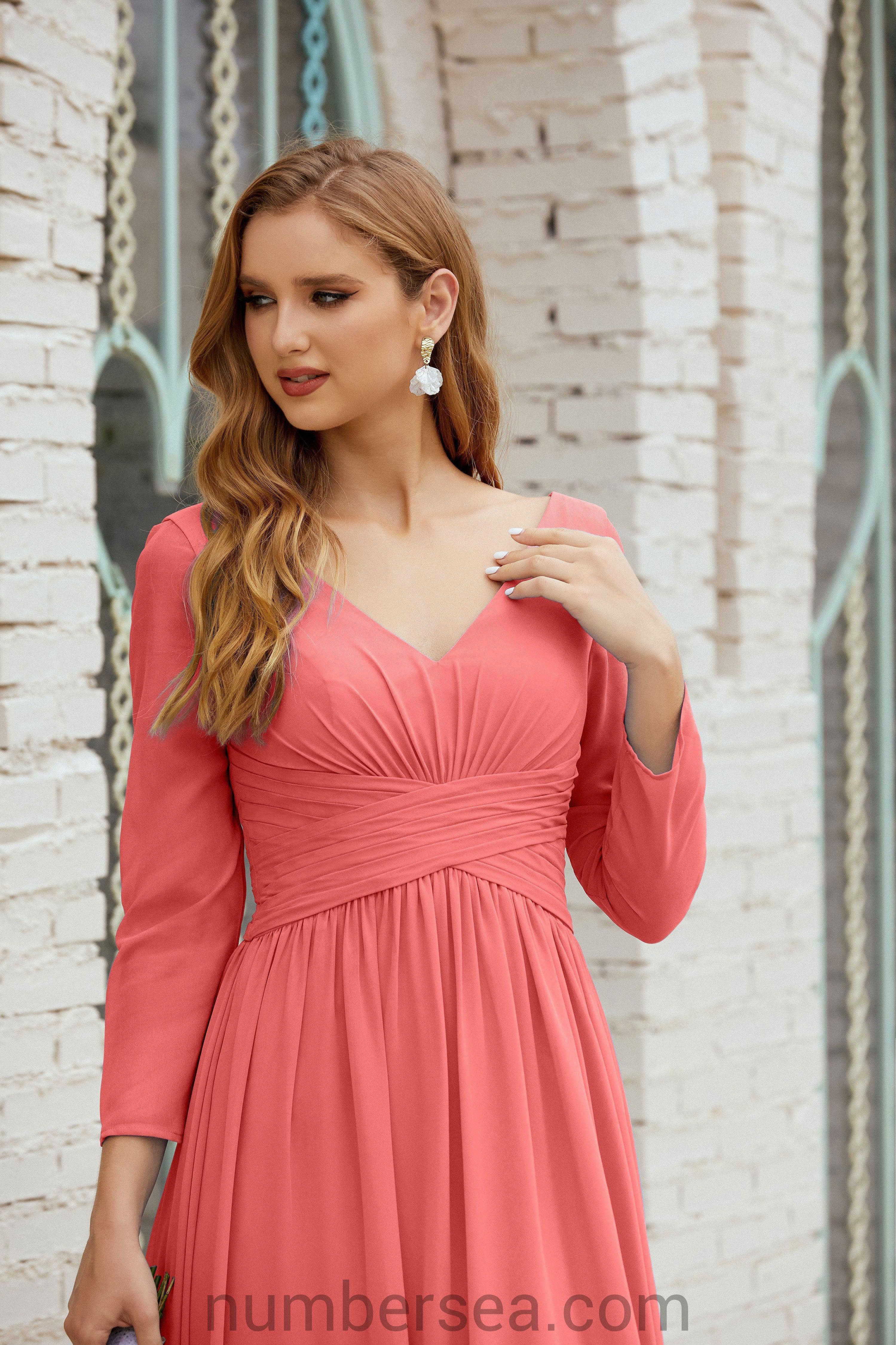 Numbersea Bridesmaid Dress Chiffon Formal Party Dress Evening Dress 28016-numbersea