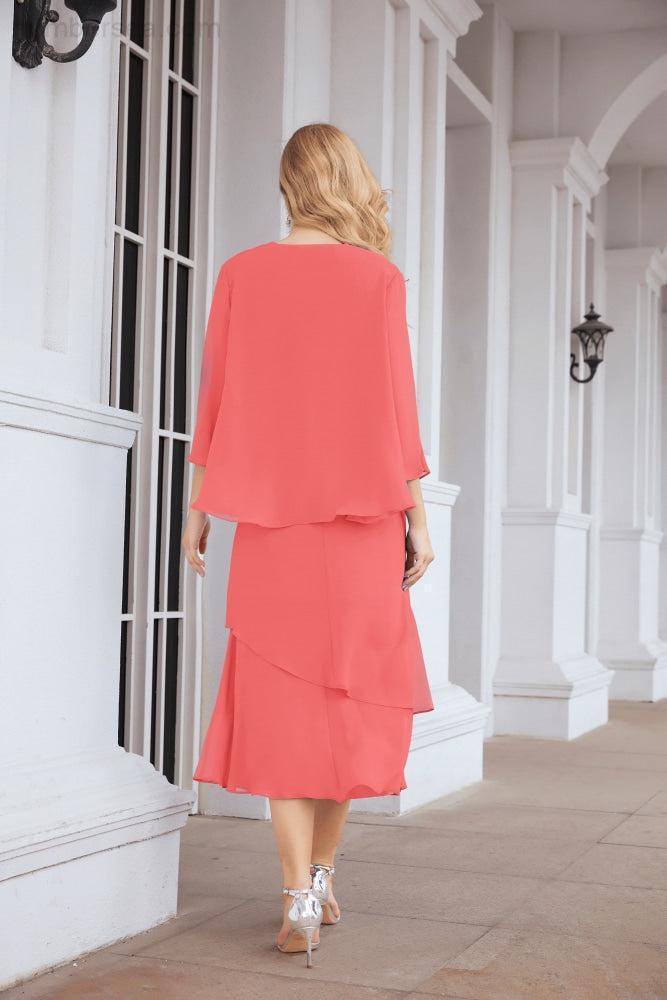 Two-Piece A-Line Mother Of The Bride Dress Formal Party Gown 28072