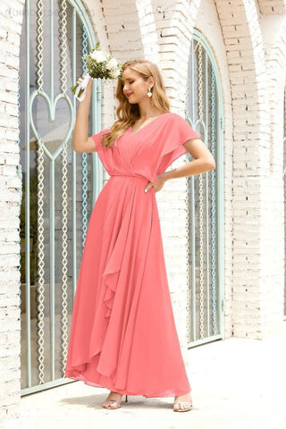 Numbersea Mother Of The Bride Dresses Plus Size V-Neck Floor Length Formal Prom Dress For Wedding