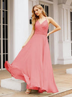 Numbersea Halter Chiffon Bridesmaid Dresses Wedding Appare Sleeveless Formal Prom Dress with Ruffled Back 28035-numbersea