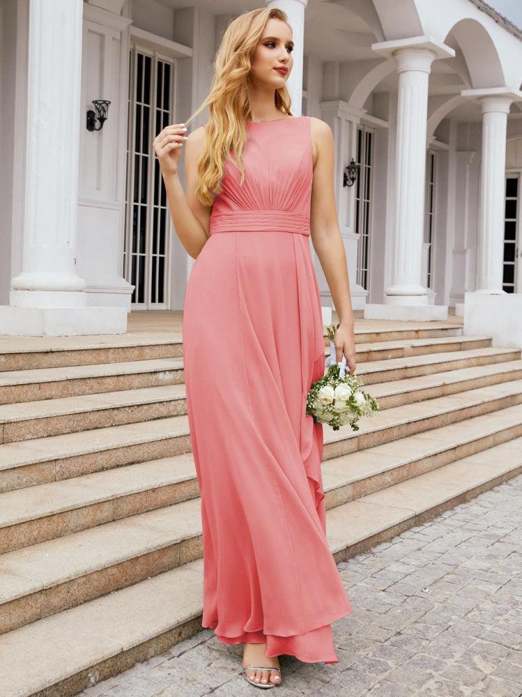 Numbersea Bridesmaid Dresses for Wedding Ruffles Long Formal Prom Gowns 28039-numbersea