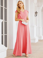 Numbersea Bridesmaid Dresses Cape Formal Prom Dress Open Back Gowns for Mother of The Bride 28058-numbersea