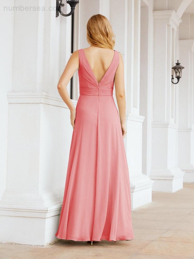 Numbersea Bridesmaid Dresses for Wedding Ruffles Long Formal Prom Gowns 28039-numbersea
