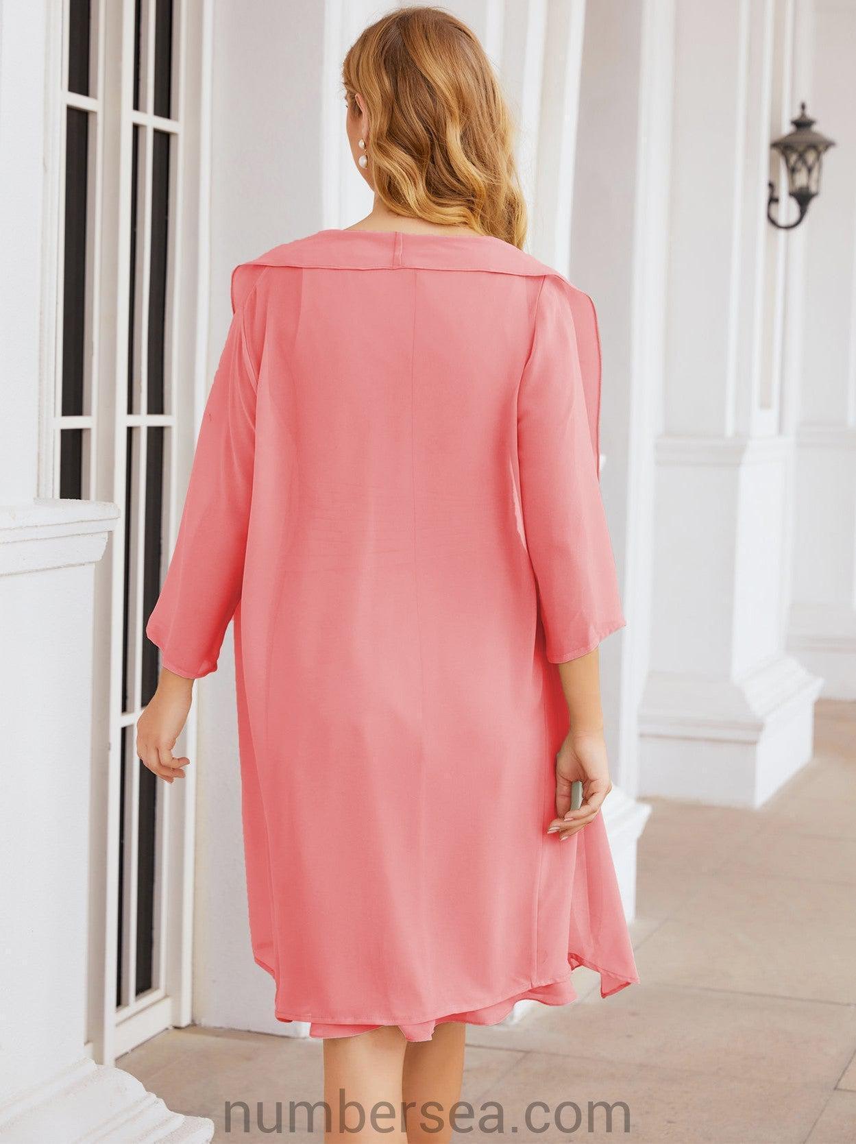 Numbersea Chiffon Mother Of The Bride Dresses Prom Dress For Wedding Guest Casual Pleated 28065