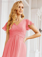 Numbersea Formal Prom Gowns for Mother of The Bride Cap Sleeves Bridesmaid Dress 28047-numbersea