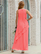 Chiffon Long Plus Size Mother Of Bride Dresses Formal Bridesmaid Prom Gown 28019