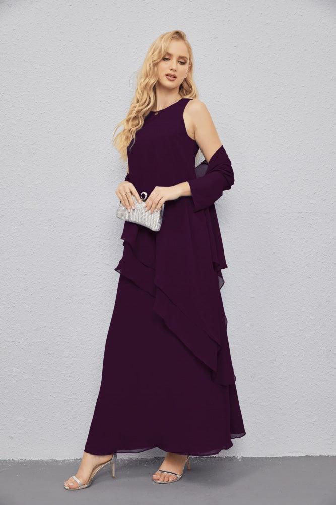 Mother of Bride Dresses with Open Front Lightweight Cardigan Formal Prom Gown 28081-numbersea