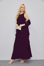 Mother of Bride Dresses with Open Front Lightweight Cardigan Formal Prom Gown 28081-numbersea