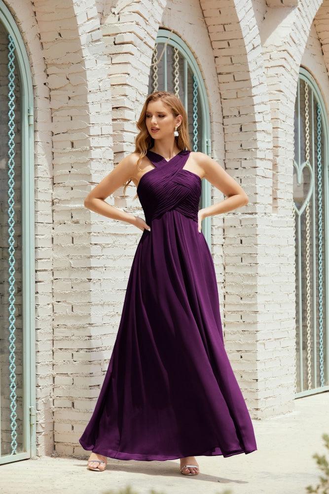 Halter Bridesmaid Dresses Formal Cocktail Prom Gown 28015-numbersea