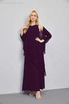 Mother of Bride Dresses with Open Front Lightweight Cardigan Formal Prom Gown 28081-numbersea